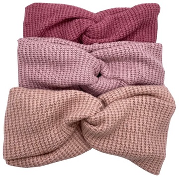Opaska damska na głowę Turban dziergana KOLORY