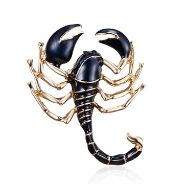 PINETS broszka złoty Skorpion czarny Znak zodiaku