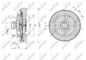 NRF 49611 SPOJKA VENTILÁTOR CHLAZENÍ