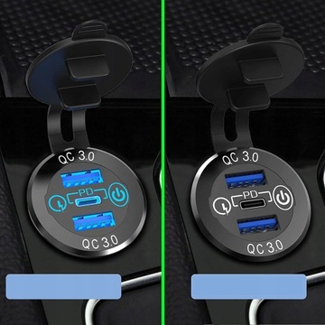 РАЗЪЕМ АВТОМОБИЛЬНОГО ЗАРЯДНОГО УСТРОЙСТВА 3xUSB QC3.0 12В-24В