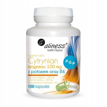 Cytrynian Magnezu z Potasem i Witamina B6 ALINESS