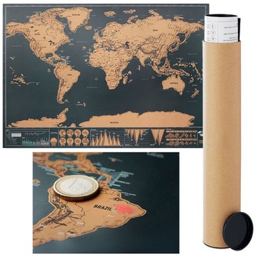 КАРТА МИРА СКРЕТЧ КАРТА ПОДАРОЧНАЯ 42x30см