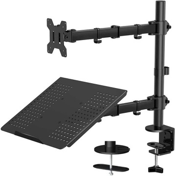 UCHWYT NA 2 MONITORY LAPTOP REGULOWANY DOM BIURO