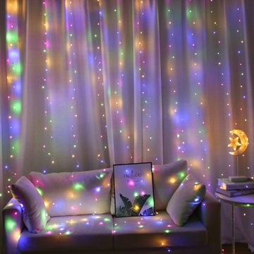 Kurtyna LED Sople Lampki Drucik 3x3 Pilot 230V MUL