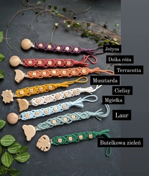 zawieszka klips do smoczka makrama pleciona boho