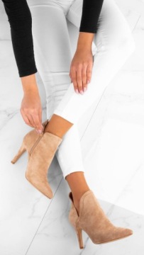 БЕЖЕВЫЕ ЗАМШЕВЫЕ БОТИНКИ 36