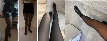 КОЛГОТКИ ЖЕНСКИЕ УТЕПЛЕННЫЕ С МЕХОМ ЧЕРНЫЕ ЗИМНИЕ ЛЕГГИНГИ 320 ден L/XL