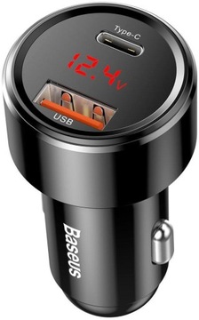 ŁADOWARKA SAMOCHODOWA BASEUS MAGIC CCMLC20C-01 45W 5A 1X USB-A 1X USB-C QC