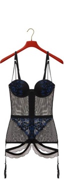 NOWY Intimissimi zapinki lace czarny gorset 75D