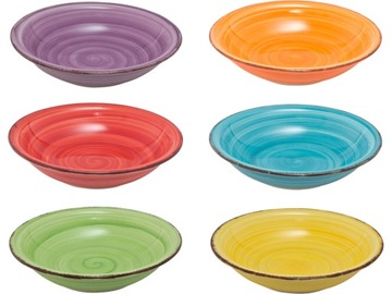 TALERZ OBIADOWY GŁEBOKI do zupy 400ml RAINBOW 6szt