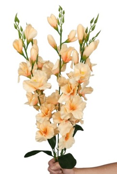 MIECZYKI gladiole pomarańczowe 68 cm bukiet 5 gał. mieczyk sztuczny łosoś