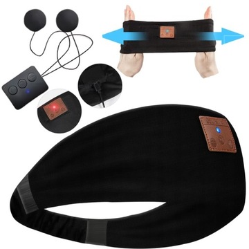 OPASKA ZE SŁUCHAWKAMI BLUETOOTH DO SPANIA NA OCZY GŁOWE SPORTOWA SŁUCHAWKI