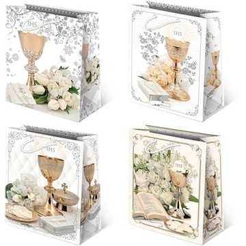 TORBA NA PREZENT KOMUNIA 20x24x11 ELEGANCKA 10szt