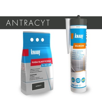 Fuga elastyczna 1,5 kg i silikon 280 ml KNAUF antracyt