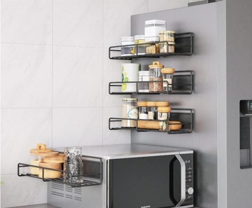 4x PÓŁKA MAGNETYCZNA NA LODÓWKĘ KUCHENKĘ PÓŁKI WISZĄCE ORGANIZER NA MAGNES