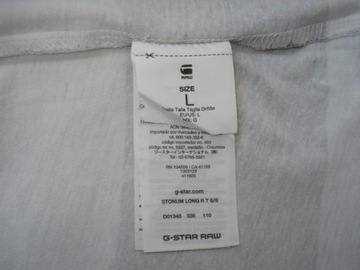 G-STAR STONUM LONG Biały T-shirt r L/XL