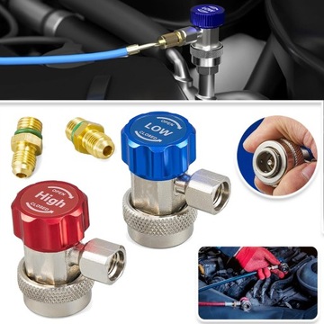 ZŁĄCZA SZYBKOZŁĄCZE KLIMATYZACJI ADAPTERY R134A DLA SAMOCHODOWEJ 1/4'' 2SZT