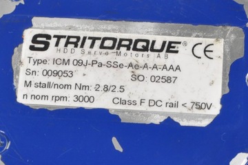 Серводвигатель STRITORQUE ICM 09J-Pa-SSe-Ae-A-A-AAA