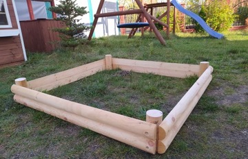 ДЕРЕВЯННАЯ ПЛОЩАДКА ДЛЯ САДА, КАЧЕЛИ из бревен