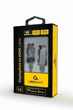КАБЕЛЬ GEMBIRD DISPLAYPORT M -> HDMI M/M 4K, 1,8