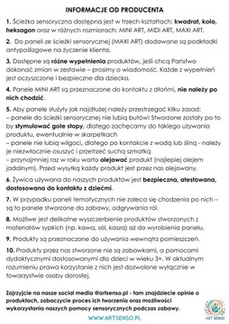 Ścieżka sensoryczna 7 kwadratów 23 cm Montessori integracja zestaw duży