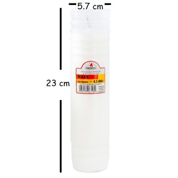 Wkłady do zniczy Parafinowe 23cm 108h 4.5dni WAX6