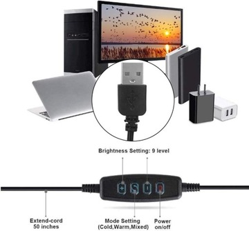 10-дюймовый светодиодный кольцевой светильник с регулируемой яркостью и
