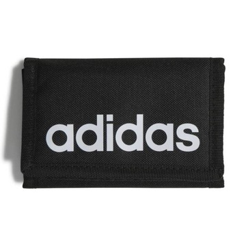 Portfel Damski Męski Sportowy Czarny Adidas Wallet Na Rzep Rozkładany Logo
