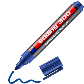 MARKER PERMANENTNY EDDING 300 NIEBIESKI okrągły x3