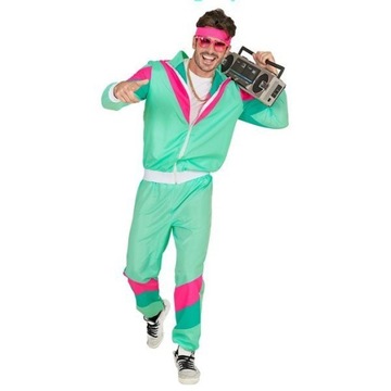 STRÓJ DRES MIĘTOWY DRESIARZ LATA 80 DISCO XXL