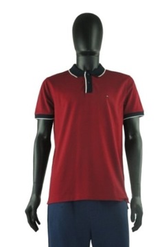 TOMMY HILFIGER BORDOWA KOSZULKA POLO LOGO (M)