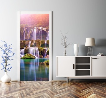 FOTOTAPETA NA DRZWI OKLEINA DEKORACYJNA WODOSPADY