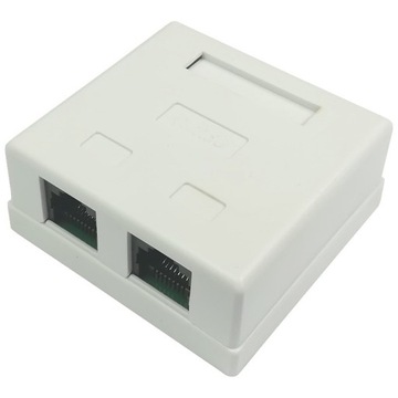 Gniazdo sieciowe natynkowe UTP kat.5e 2xRJ45
