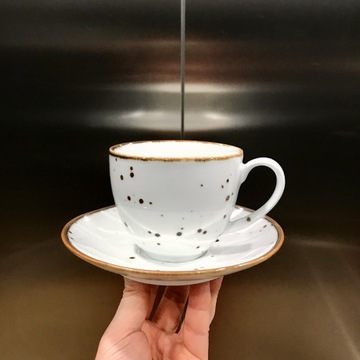 FILIŻANKA ZE SPODKIEM ALUMINA COTTAGE WHITE 300 ml PORCELANA BOGUCICE