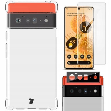 Etui + 2x folia + obiektyw Bizon do Pixel 6 Pro