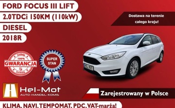 Ford Focus III Kombi Facelifting 2.0 TDCi 150KM 2018 Ford Focus III LIFT 2018R, 2.0TDCi 150KM, Klima, Kamera, zarejestrowany w, zdjęcie 2