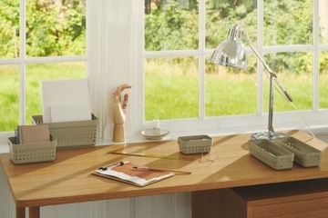 ORGANIZER POJEMNIK KOSZYCZEK KOSZYK BEŻOWY AŻUROWY PLASTIKOWY SEOUL L 16x12