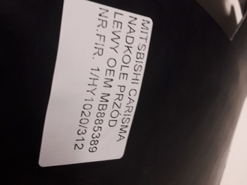 CARISMA 95-99 PODBĚH LEVÉ LEVÝ PŘEDNÍ MB885389 OEM