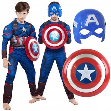 KAPITAN AMERYKA strój kostium MASKA TARCZA S/M/L Avengers Superbohaterowie