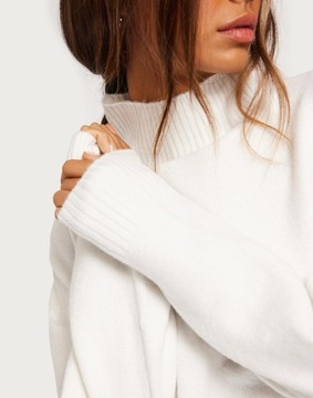СВОБОДНЫЙ БЕЛЫЙ ДЖЕМПЕР NELLY С ПОЛУТЮЛЛЕМ Q43 NG5__XS