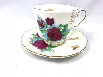 FILIŻANKA PORCELANA RÓŻE KWIATY OKOLICZNOŚCIOWA