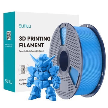 FILAMENT SUNLU PLA+ 2.0 NIEBIESKI CYAN 1KG