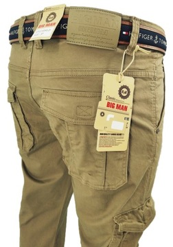 SPODNIE MĘSKIE BOJÓWKI PIASKOWE W38 PAS 96-98 CM