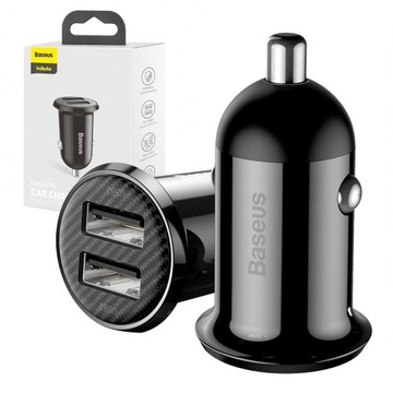 BASEUS SZYBKA ŁADOWARKA SAMOCHODOWA USB MAŁA DO GNIAZDA ZAPALNICZKI MOCNA