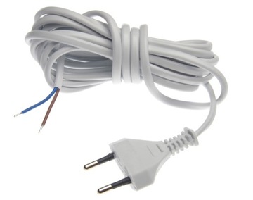 Kabel zasilający 3m 230V 2x0,75mm 2,5A biały
