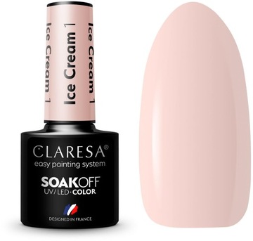 Claresa lakier hybrydowy ICE CREAM 1 5g pastele
