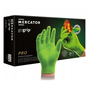 RĘKAWICZKI RĘKAWICE GOGRIP NITRYLOWE WARSZTATOWE BARDZO MOCNE GREEN M 50SZT