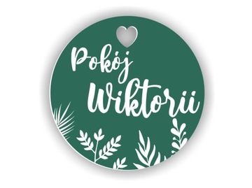 podklejona TABLICZKA NA DRZWI pokoju dziecka imię