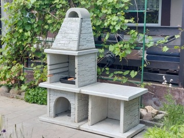 ОГРОМНЫЙ усиленный мангал с коптильней, бетонная походная кухня, БЕСПЛАТНО