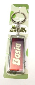 Brelok solarny kluczy PREZENT z imieniem BASIA